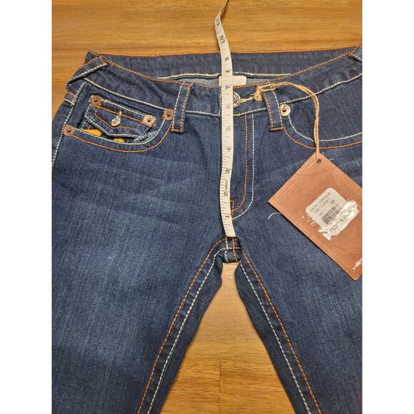 NWT True Religion Joey Super T Jeans 28 Low Rise Revival Tapered Y2K Retro Glam - Picture 14 of 16